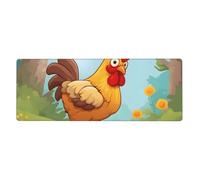 Yyhhaofa Creative Cartoon Chicken Printed Extra Large Mouse Pad, Computer Office Anti Slip Gaming Keyboard Thickened Version 12x31.5in