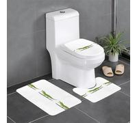 YYHHAOFA Crocodile Surfing on The Beach Pattern Three Piece Set of Bathroom Floor mats, Bathroom Shower mats, Anti Slip Quick Drying