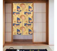 YYHHAOFA Crooked Owl Pattern Door curtain partition splicing privacy protection suitable for kitchen, bathroom, room 34x56in