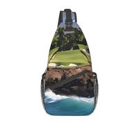 YYHHAOFA Cross chest bag diagonally Hawaii Beach Golf Course Prints Suitable For Men And Women outdoor hiking Work Daily travel trips