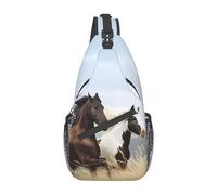 YYHHAOFA Cross chest bag diagonally Horses Running Art Prints Suitable For Men And Women outdoor hiking Daily travel Long and short trips