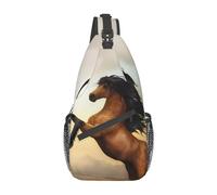 YYHHAOFA Cross chest bag diagonally Jumping Horse Prints Suitable For Men And Women outdoor hiking Daily travel Long and short trips