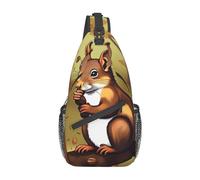 YYHHAOFA Cross chest bag diagonally Nut-eating squirrel Prints Suitable For Men And Women outdoor hiking Daily travel Long and short trips