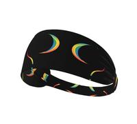 YYHHAOFA Crows Over The Rainbow Pattern Sports Headband for Women Sweat Proof Bandeau Summer Elastic Band