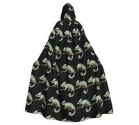 YYHHAOFA Curly Tailed Chameleon Printing Halloween Adult Hooded Cape Cloak No Zipper, Comfortable For Costume Parties