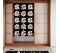 YYHHAOFA Cute animals under the sky Picture Curtain 2 Pcs Spliced 34x56in Good Drape, Smooth and Not Easily Wrinkled, Fabric curtains, room dividers