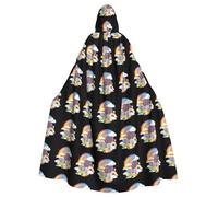 YYHHAOFA Cute Animals Under The Sky Printing Halloween Adult Hooded Cape Cloak No Zipper, Comfortable For Costume Parties
