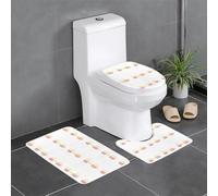 YYHHAOFA Cute Bow Popcorn Pattern Three Piece Set of Bathroom Floor mats, Bathroom Shower mats, Anti Slip Quick Drying