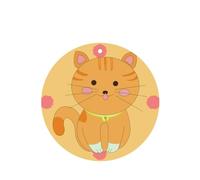 YYHHAOFA cute cartoon kitten Prints Round Shape Car Air Fresheners Cards Set of 6 Pieces : Hanging Scented Cards for bedroom Bathroom Car Interior Decor