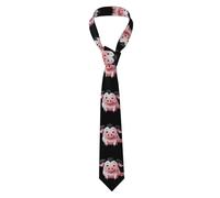 YYHHAOFA Cute cartoon pig Picture Men's Necktie for Business, Daily Wear, Work, Birthdays, Weddings, Parties, Banquets Easy Care 57X3.1 In