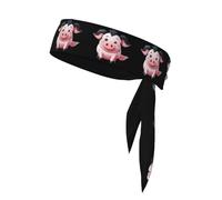 YYHHAOFA Cute cartoon pig Picture Sports headscarf, sweat absorbing and breathable, motion headband, double-sided kerchief