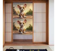 YYHHAOFA Cute Chihuahua Pattern Door Curtain, Bathroom, Half Covered, Two partition Curtains 34x56in