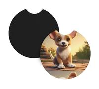 YYHHAOFA Cute Chihuahua Prints Car Coaster Set of 2 Waterproof, Quick Drying, Odorless for Most Cars, Trucks, SUVs