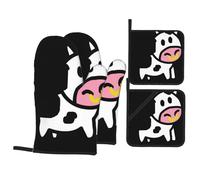 YYHHAOFA cute cow Prints Kitchen Covers: Waterproof Oven Layers for Easy Cooking & Cleanup - 4 Piece Heat Shield Set