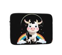 YYHHAOFA Cute Cow Under The Rainbow Picture Portable Laptop Sleeve Case - Shockproof Portable Laptop Sleeve Bag 12 inch for Men and Women Business Travel, Office Daily Use