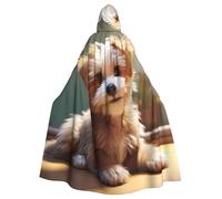 YYHHAOFA Cute Dog Printed Halloween Adult Hooded Cloak is a super large, comfortable, and durable cloak