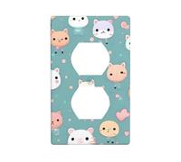 YYHHAOFA Cute Fox Printed Double Socket Wall Panel Decorative is Durable and Suitable for Socket Light Switch Accessories 4.5x2.76in