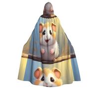 YYHHAOFA Cute hamster Printed Adult Hooded Cloak is a super large, comfortable, and durable Halloween hooded poncho