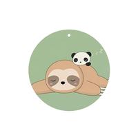 YYHHAOFA Cute Panda and Sloth Prints Round Shape Car Air Fresheners Cards Set of 6 Pieces : Hanging Scented Cards for bedroom Bathroom Car Interior Decor