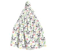YYHHAOFA cute panda bamboo star Prints Hooded Cloak - Long Polyester Throw for Cosplay & Halloween