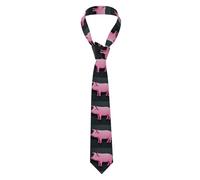 YYHHAOFA Cute pink pig Picture Men's Necktie for Business, Daily Wear, Work, Birthdays, Weddings, Parties, Banquets Easy Care 57X3.1 In
