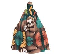 YYHHAOFA Cute Sloths Printed Halloween Adult Hooded Cloak is a super large, comfortable, and durable cloak