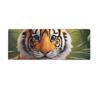 Yyhhaofa Cute Tiger Printed Extra Large Mouse Pad, Computer Office Anti Slip Gaming Keyboard Thickened Version 12x31.5in