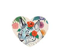 YYHHAOFA Cute white tiger Prints Heart Shape Car Air Fresheners Cards Set of 6 Pieces : Hanging Scented Cards for bedroom Bathroom Car Interior Decor