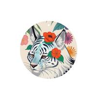 YYHHAOFA Cute white tiger Prints Round Shape Car Air Fresheners Cards Set of 6 Pieces : Hanging Scented Cards for bedroom Bathroom Car Interior Decor