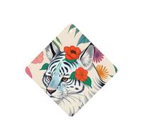 YYHHAOFA Cute white tiger Prints Square Car Air Fresheners Cards Set of 6 Pieces : Hanging Scented Cards for bedroom Bathroom Car Interior Decor