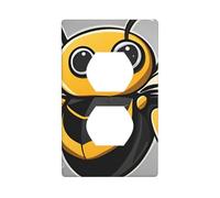 YYHHAOFA Cute Yellow bee Printed Double Socket Wall Panel Decorative is Durable and Suitable for Socket Light Switch Accessories 4.5x2.76in