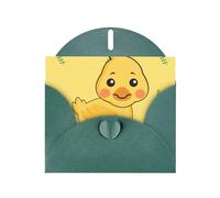 YYHHAOFA Dark Green Greeting Card cartoon duck Picture 4x6in for Christmas, children's birthdays, Valentine's Day, wedding anniversaries, and party invitations
