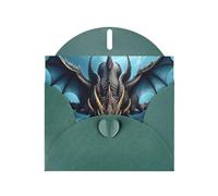 YYHHAOFA Dark Green Greeting Card Flying Dragon Picture 4x6in for Christmas, children's birthdays, Valentine's Day, wedding anniversaries, and party invitations