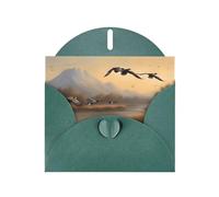 YYHHAOFA Dark Green Greeting Card Hunting Flying Wild Ducks Picture for Christmas, Children's Birthday, Valentine's Day, and Party Invitation