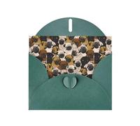 YYHHAOFA Dark Green Greeting Card Imagen De Pug Picture 4x6in for Christmas, children's birthdays, Valentine's Day, wedding anniversaries, and party invitations