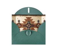 YYHHAOFA Dark Green Greeting Card Native American Patterns Picture 4x6in for Christmas, children's birthdays, Valentine's Day, wedding anniversaries, and party invitations