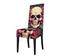 YYHHAOFA Day Of The Dead Sugar Roses Skull Printed dining chair cover is easy to disassemble and made of high resilience fabric that is wear-resistant