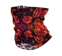YYHHAOFA Day Of The Dead Sugar Roses Skull Prints Active Head Wrap - Seamless, Quick-Drying Neck Gaiter for Outdoor Adventures & Stylish Everyday Wear