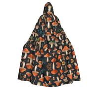 YYHHAOFA Deciduous Mushrooms Printed Halloween Adult Hooded Cloak is a super large, comfortable, and durable cloak