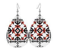 YYHHAOFA Decorative art Prints Drip Earrings - Stylish Faux Leather Drops with 925 Sterling Silver Hooks - Hypoallergenic & Long-Lasting