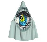 YYHHAOFA deep eyes Printed Halloween Adult Hooded Cloak is a super large, comfortable, and durable cloak