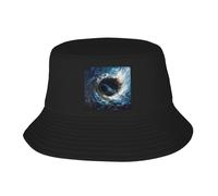 YYHHAOFA Deep Vortex Prints Adult Fisherman's Hat for Men and Women Foldable Headwear for Outdoor Activities Black