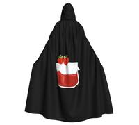 YYHHAOFA Delicious Strawberry Jam Pattern Halloween Adult Hooded Cape Men'S And Women'S Clothing Mantle Role-Playing