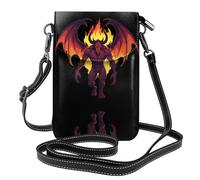 YYHHAOFA Demon In Hell Flames Pattern Small Leather Women'S Crossbody Flip Phone Bag, Waterproof And Durable