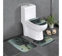 YYHHAOFA Demon on The Ocean Pattern Three Piece Set of Bathroom Floor mats, Bathroom Shower mats, Anti Slip Quick Drying