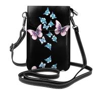 YYHHAOFA Diamond Butterfly Pattern Pattern Small Leather Women'S Crossbody Flip Phone Bag, Waterproof And Durable