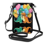 YYHHAOFA Dinosaur Balloon Party Pattern Small Leather Women'S Crossbody Flip Phone Bag, Waterproof And Durable