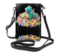 YYHHAOFA Dinosaur Toy In A Pile Of Candy Pattern Small Leather Women'S Crossbody Flip Phone Bag, Waterproof And Durable