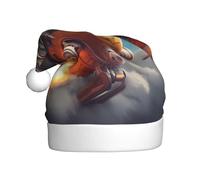 YYHHAOFA Dinosaurs on the Rockets Pattern Christmas Hat for Adult Making It a Fun and Durable Gift for Men and Women
