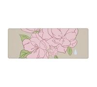 Yyhhaofa Divided Peach Blossoms Printed Extra Large Mouse Pad, Computer Office Anti Slip Gaming Keyboard Thickened Version 12x31.5in